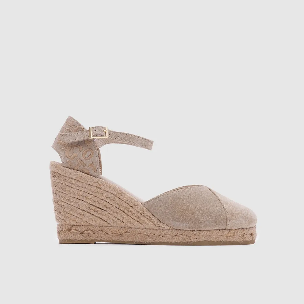Bej Kadın Espadril Dolgu Topuk Sandalet [TG060031] (36)